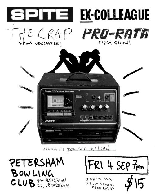 SPITE + EX-COLLEAGUE + THE CRAP (NEWCASTLE) + PRO-RATA (FIRST SHOW) @ PBC
